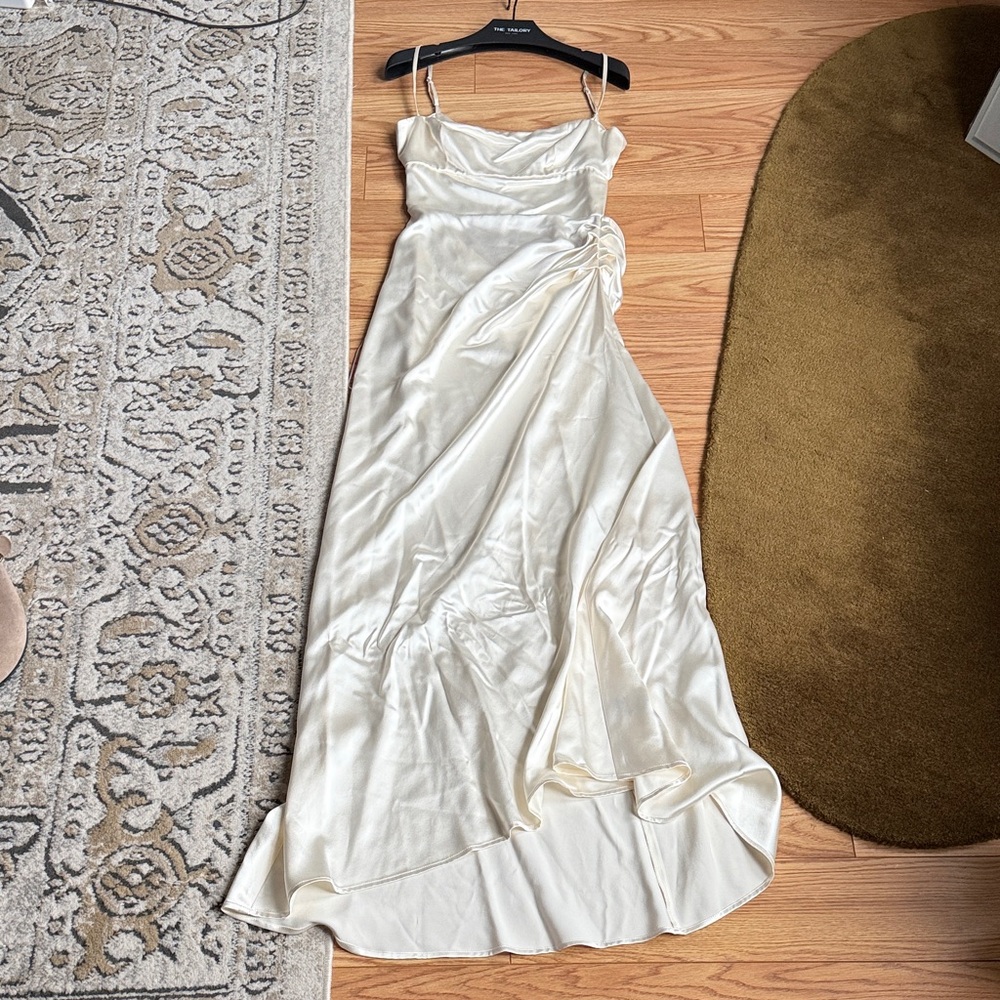 Reformation Custom Pisco Dress - Ivory Bridal Silk Square Neck